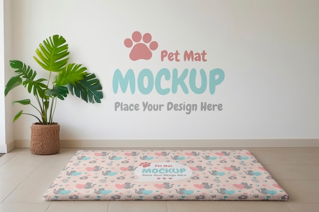 PSD pet mat pattern mockup design