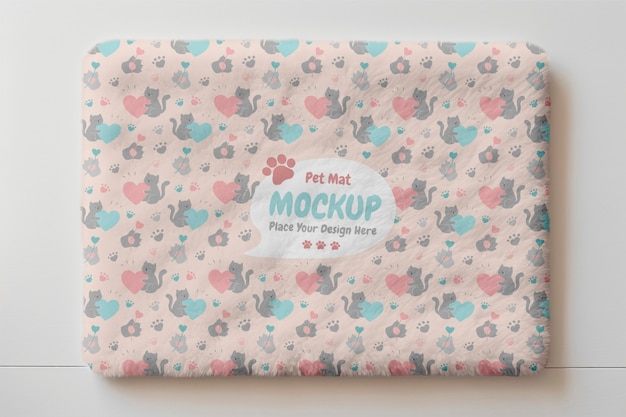 PSD pet mat pattern mockup design