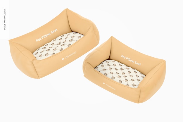 Pet Pillow Seats Mockup, Floating