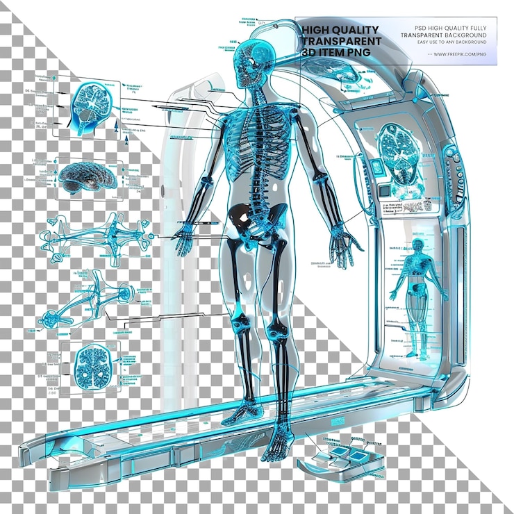 PSD pet scanners detect metabolic activity and changes on transparent background