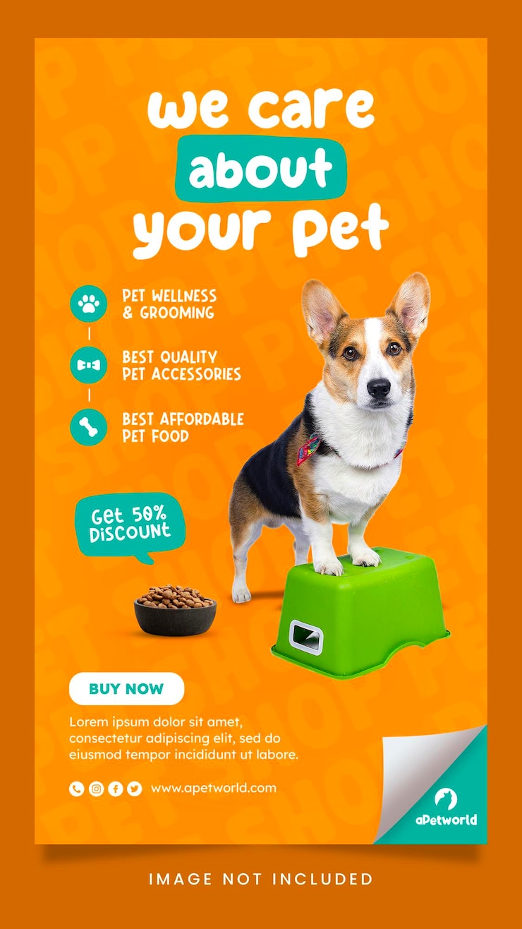 PSD pet shop care social media instagram story template