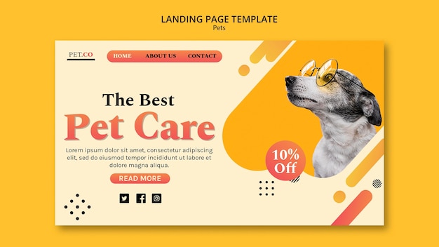 Pet shop landing page template