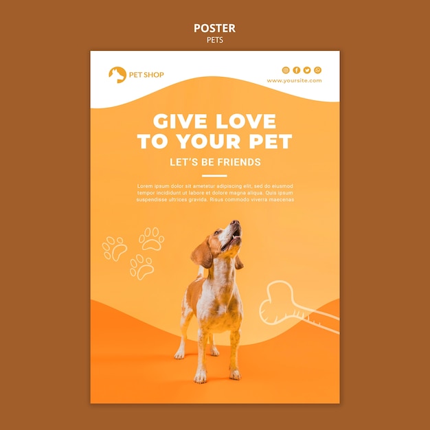 PSD pet shop poster template