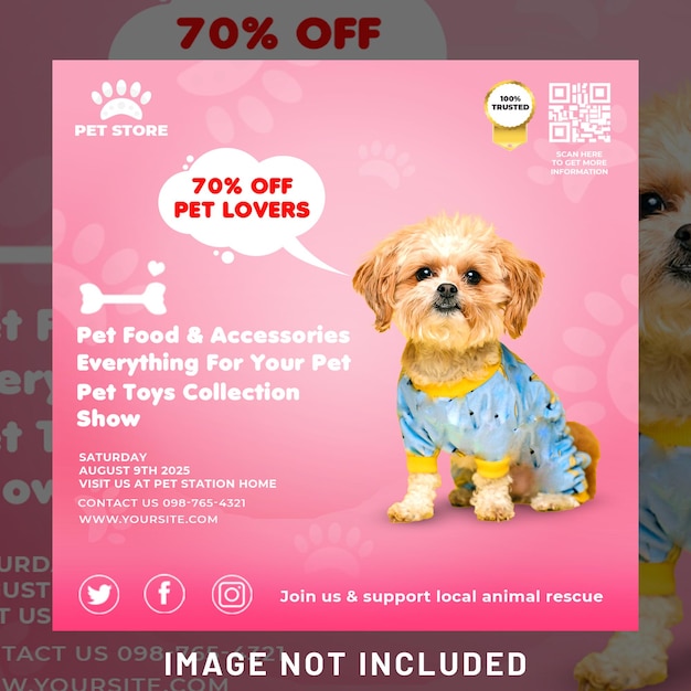 PSD pet shop promotion social media instagram story template