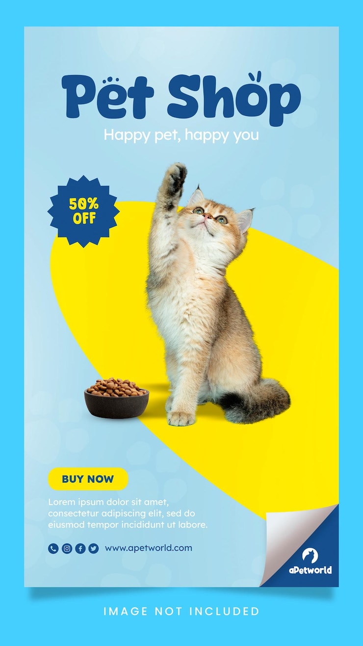 PSD pet shop promotion social media instagram story template