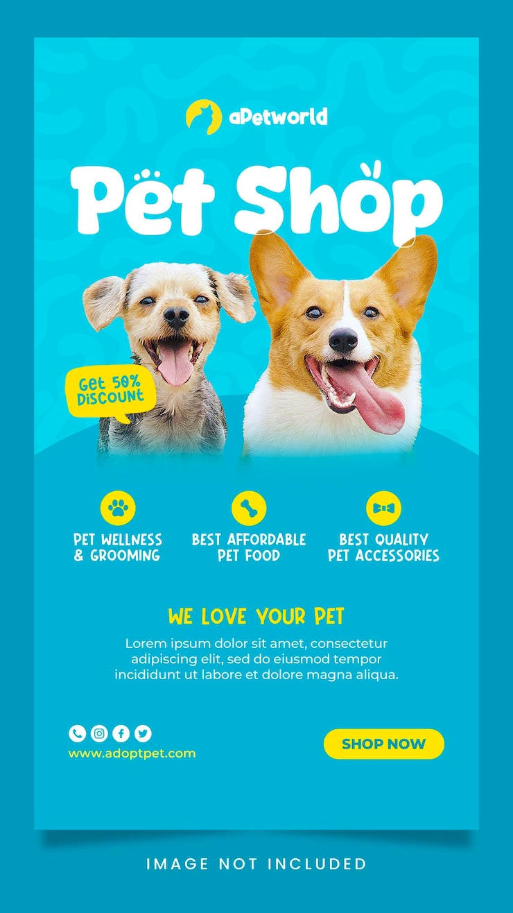 PSD pet shop social media instagram story template
