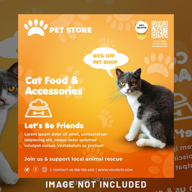 Pet store social media banner promotion template