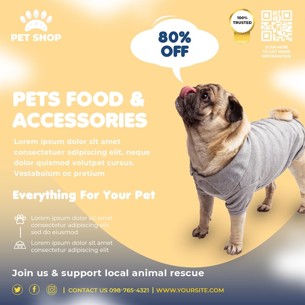 PSD pet store social media post template