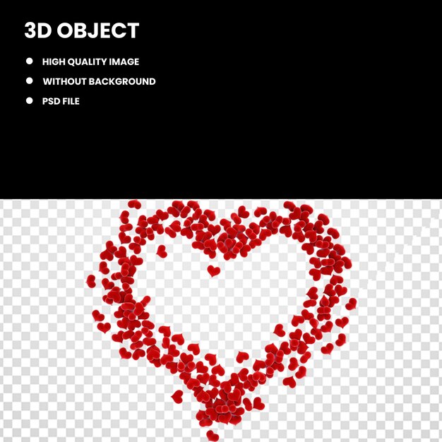 PSD petal heart