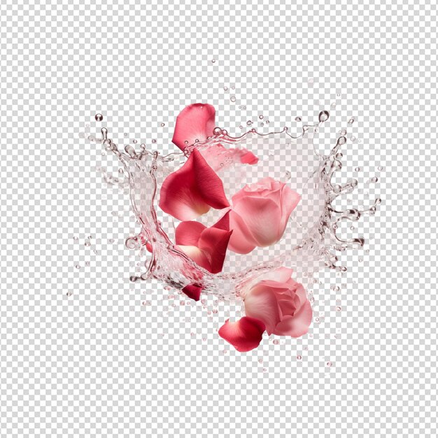 PSD petals with water flash