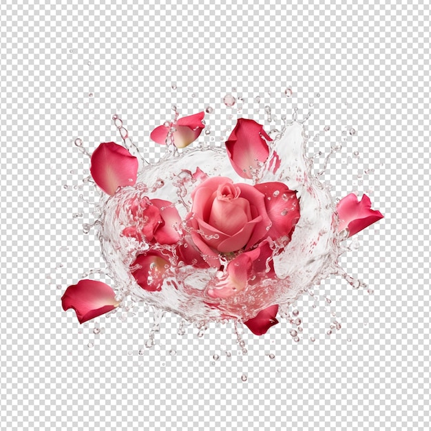 PSD petals with water flash