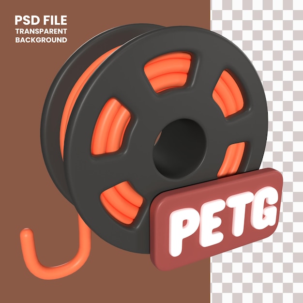 Petg filament spool 3d illustration icon