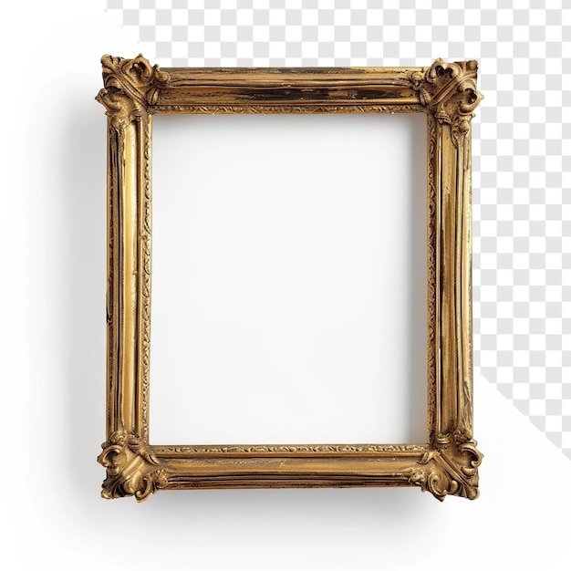 Petite Decorative Gold Leaf Picture Frame on transparent background