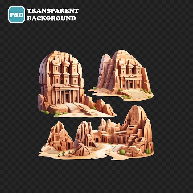 PSD petra icon isolated 3d render illustration