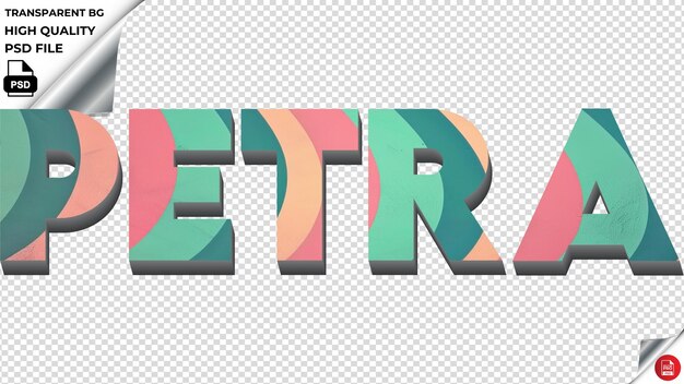 Petra tipografia gradiente turquoise retro testualità del testo psd transparente