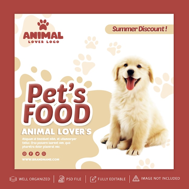 pets instagram post or cover template