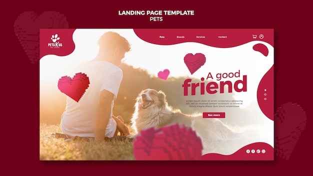 Pets landing page with photo