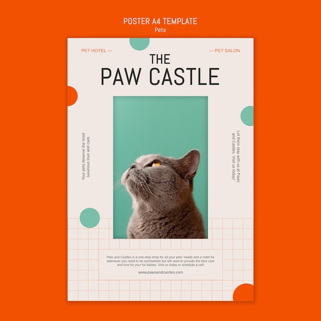 PSD pets template design of poster design