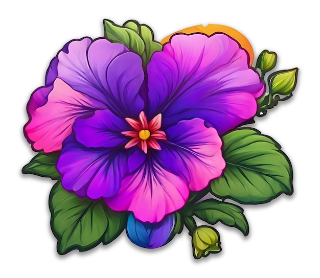 PSD ペトゥニアの花のデザイン カラフルなpsd