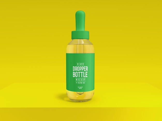 Pharmaceutical dropper bottle packaging mockup