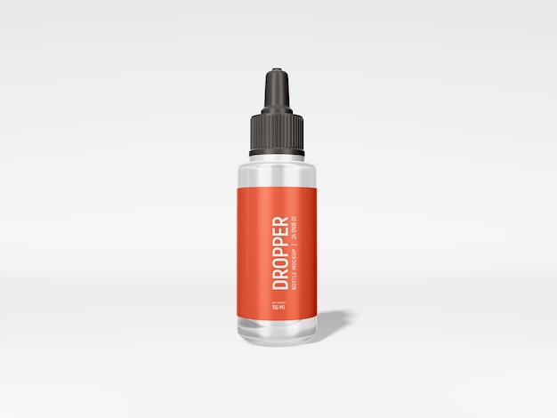 Pharmaceutical dropper bottle with box packaging mockup