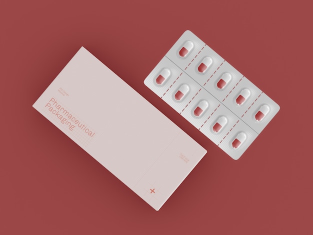 Mockup di packaging farmaceutico