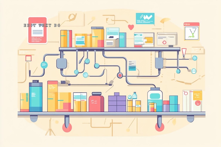 PSD pharmaceutical supply chain management system illustration