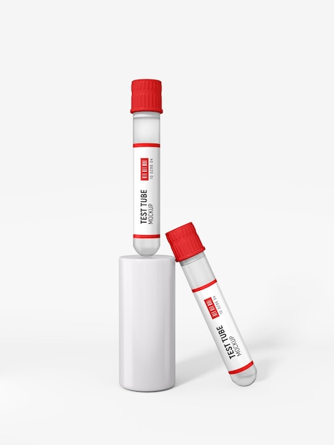 Pharmaceutical Vacuum Test Tube Label Mockup