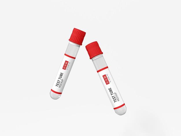 PSD pharmaceutical vacuum test tube label mockup