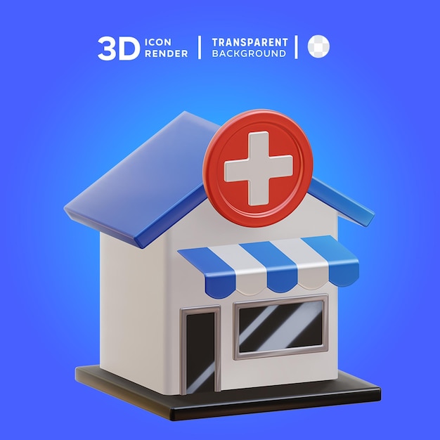 Pharmacy 3d illustration rendering 3d icon colored isolated