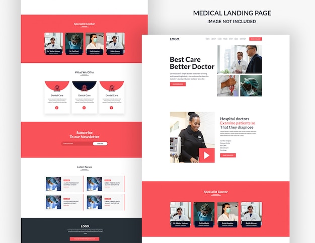 pharmacy and medical landing page template web site page
