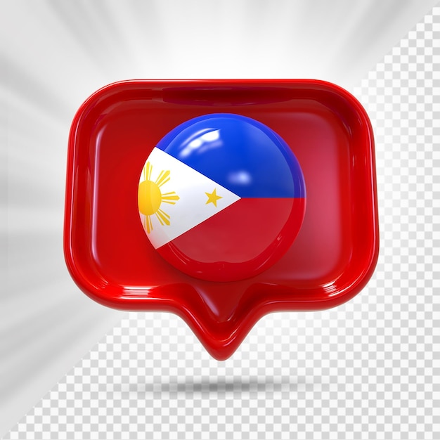 PSD philippines flag in 3d icon