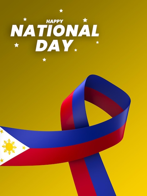 PSD philippines flag element design national independence day banner ribbon psd