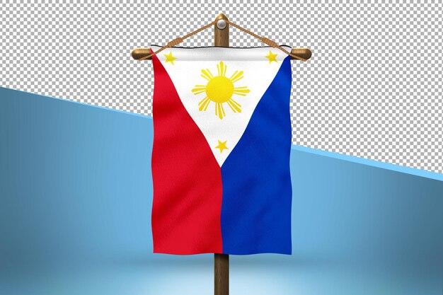 PSD philippines hang flag design background