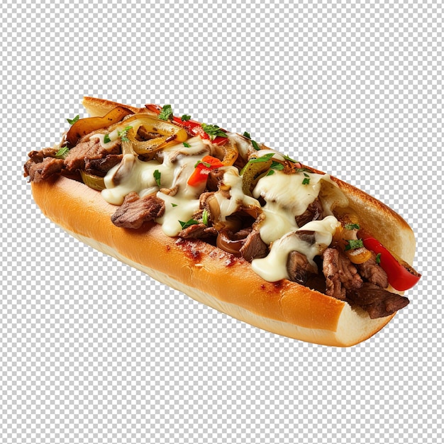 philly cheese steak sandwich isolated on white background Philly Cheesesteak