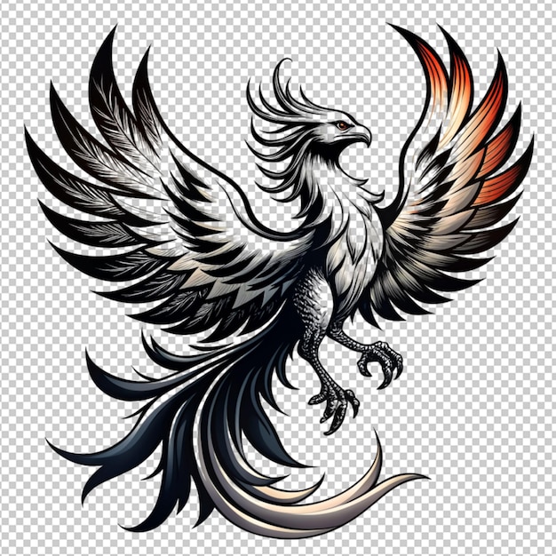 PSD phoenix on transparent background