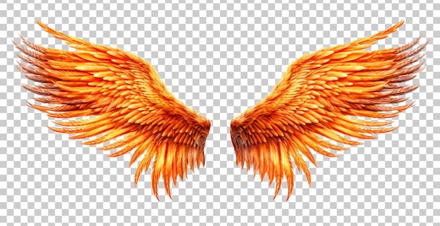 Phoenix wings isolated on transparent background