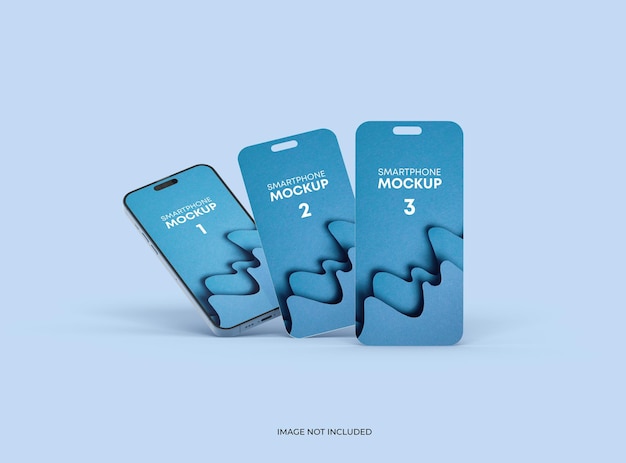 Phone 14 pro mockup and some separated screens floating ui ux app concept 3d render