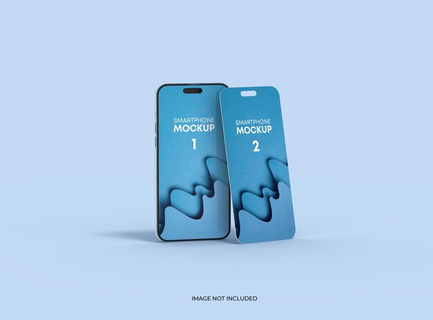 Phone 14 pro mockup ve bazı ayrılmış ekranlar, yüzen arayüz tasarım uygulama konsepti 3D render