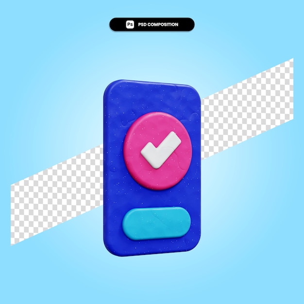Phone 3d render illustration isolated