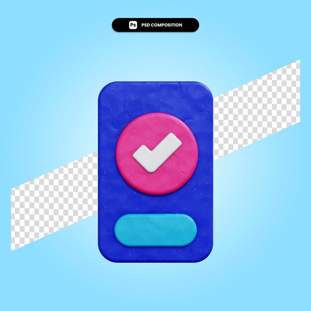 PSD telefono 3d rende l'illustrazione isolata