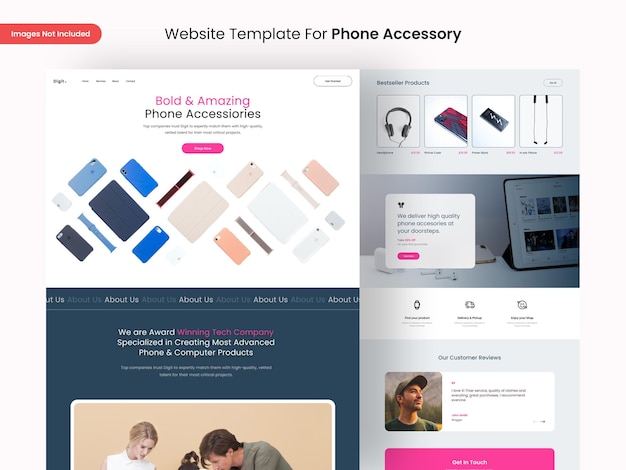 Phone accessory website page design template