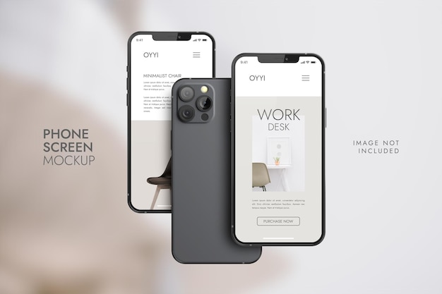 전화 및 화면-ui Ux 앱 프레젠테이션 모형