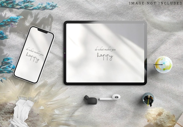 PSD 携帯電話とタブレットのモックアップ