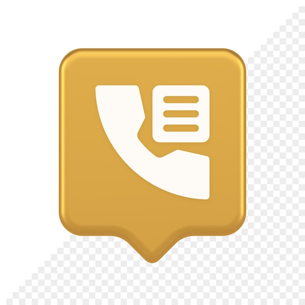 PSD phone book contact numbers list button search voice communication 3d realistic speech bubble icon