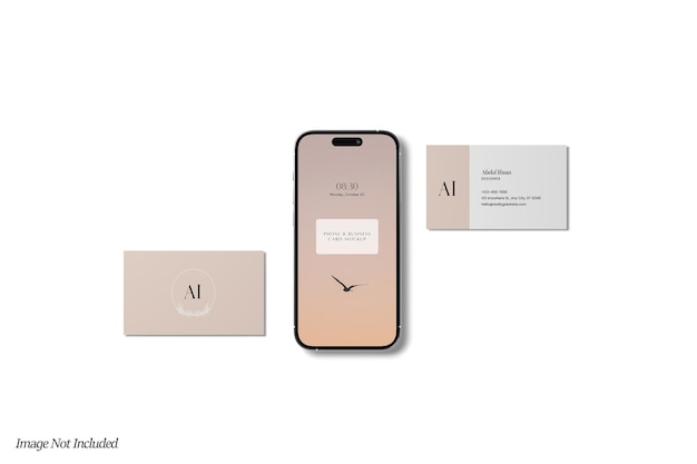 PSD phone and business card mockup premium psd