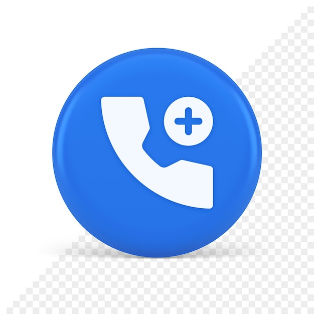 PSD phone call add contact communication button voice conversation web interface app 3d icon