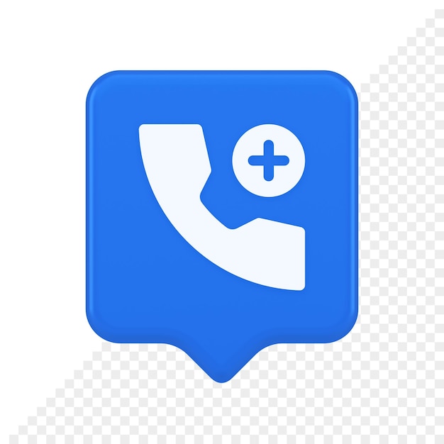 PSD phone call add contact communication button voice conversation web interface app 3d speech bubble icon