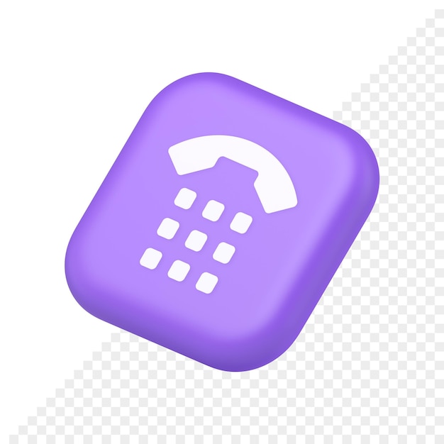 Pulsante di chiamata telefonica applicazione portatile contatto mobile comunicazione simbolo applicazione sito web icona rendering 3d