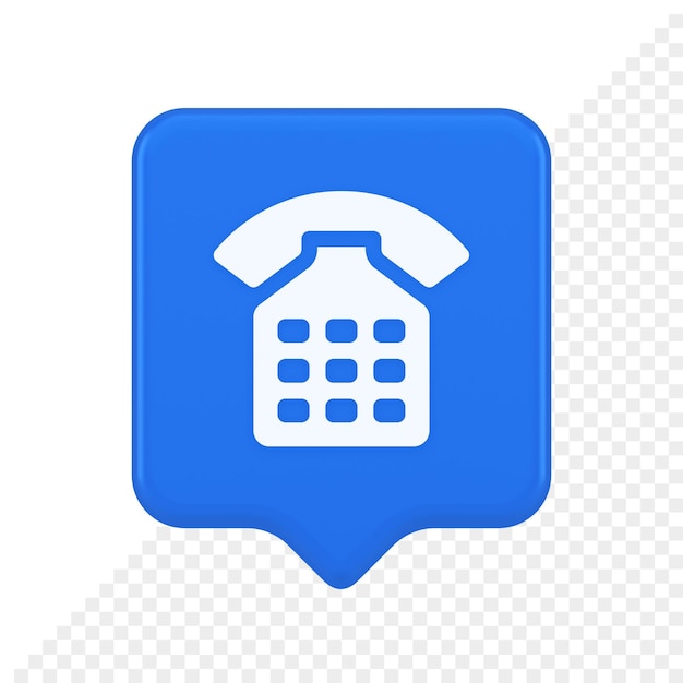 phone call contact communication web button helpline hotline 3d realistic speech bubble icon